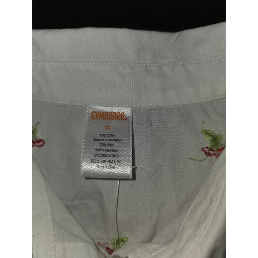 Gymboree cherry‎ cute collared Peter pan top size 12 nwt